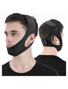 Correa de Barbilla Antirronquidos Vosaro Ajustable Negra