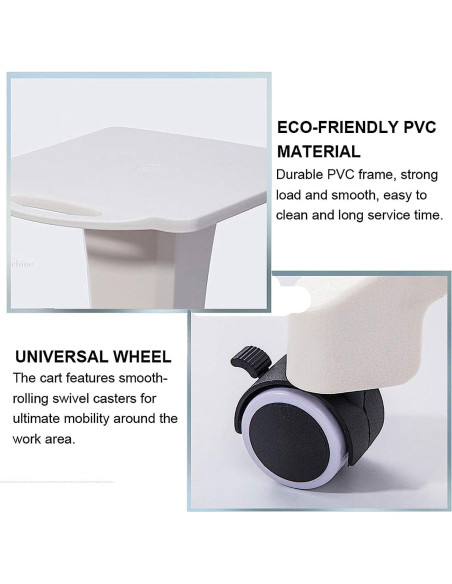 Carro de Belleza DNYSYSJ Blanco 2 Niveles 71.8 cm