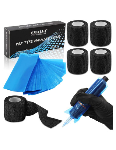 Cubiertas y Cinta de Agarre Rayyl 200pcs para Tatuaje