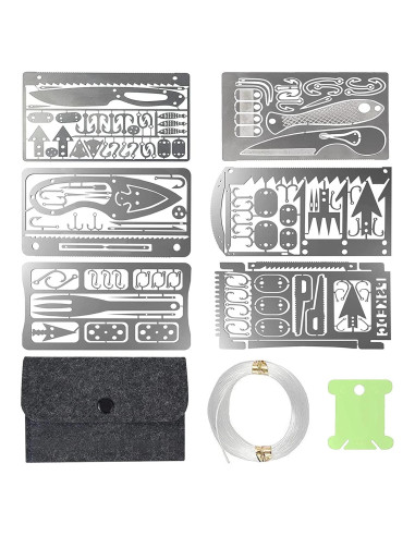 Kit de Supervivencia Hukado 9 Piezas con Multitool Camping