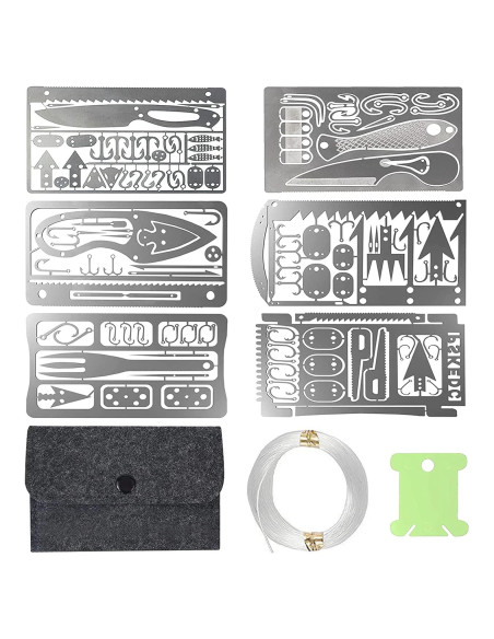 Kit de Supervivencia Hukado 9 Piezas con Multitool Camping