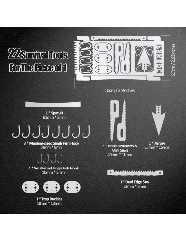 Kit de Supervivencia Hukado 9 Piezas con Multitool Camping