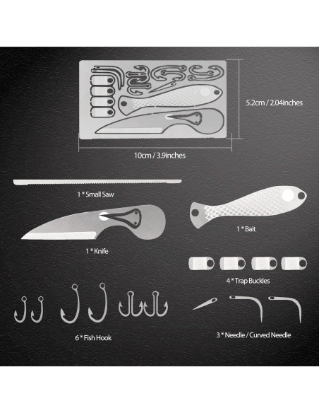 Kit de Supervivencia Hukado 9 Piezas con Multitool Camping