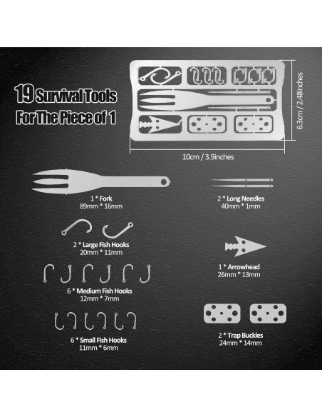 Kit de Supervivencia Hukado 9 Piezas con Multitool Camping