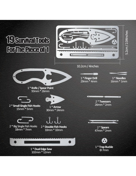 Kit de Supervivencia Hukado 9 Piezas con Multitool Camping