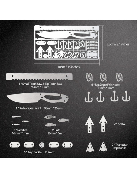 Kit de Supervivencia Hukado 9 Piezas con Multitool Camping