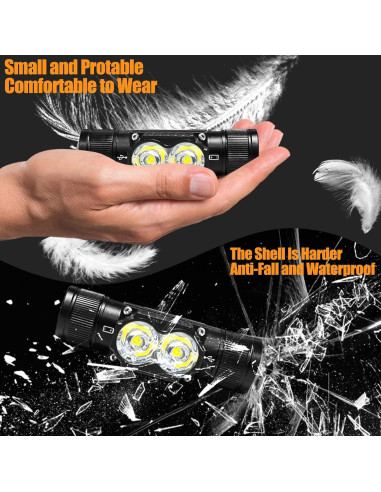 Linterna Frontal Recargable Northlet 1200 Lúmenes IPX6