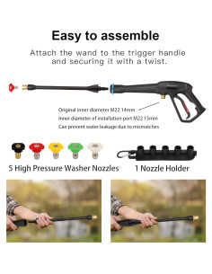 Kit de pistola de pulverización Mairbear 2000 PSI con 5 boquillas 2