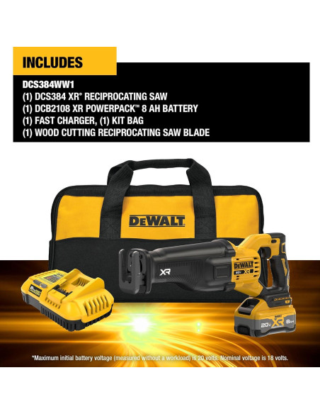 Sierra Recíproca Inalámbrica DEWALT 20V MAX XR 6,93 kg