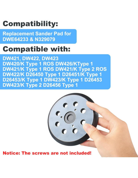 2 Pcs Almohadilla Lijadora 5" Gancho Bucle DeWalt Makita