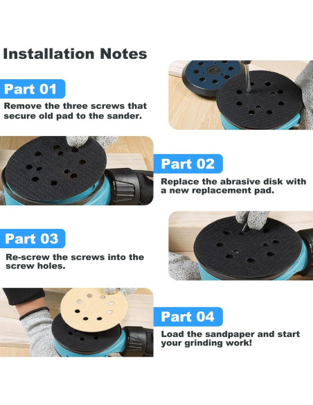 2 Pcs Almohadilla Lijadora 5" Gancho Bucle DeWalt Makita