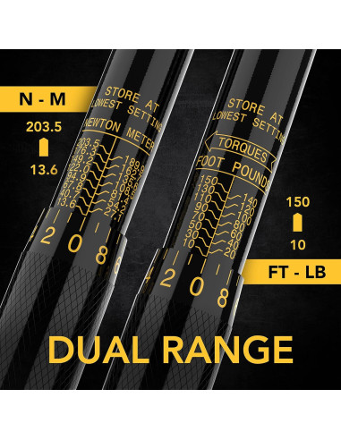 Llave de Torque LEXIVON 1/2" 10-150 Ft-Lb 13.6-203.5 Nm