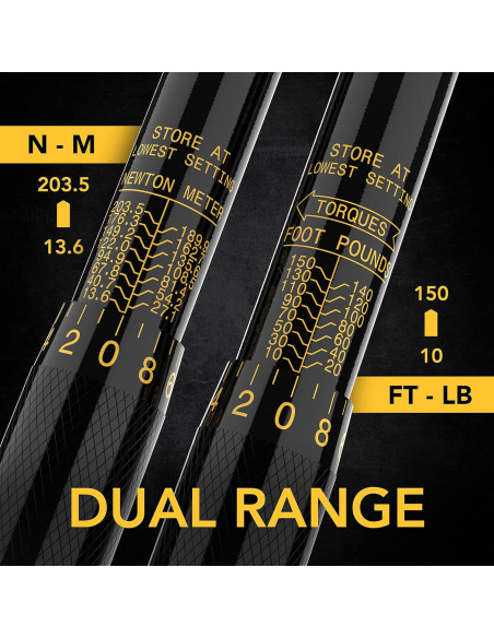 Llave de Torque LEXIVON 1/2" 10-150 Ft-Lb 13.6-203.5 Nm