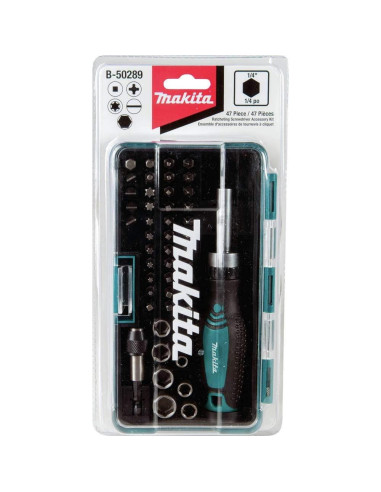 Juego de Llaves de Carraca y Puntas 47 Piezas Makita B-50289