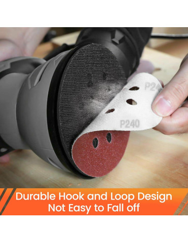 KENDO Discos de Lijado 150 Piezas 125 mm 8 Agujeros Granos Variados