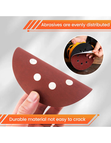 KENDO Discos de Lijado 150 Piezas 125 mm 8 Agujeros Granos Variados KENDO Discos de Lijado 150 Piezas 125 mm 8 Agujeros Granos Variados