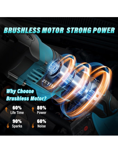 Llave de Trinquete Eléctrica ZUYIYI 1/2" 320N.m 3500RPM