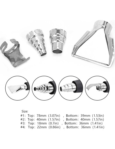 Kit de Boquillas para Pistola de Aire Caliente Zerone 4 Pzas