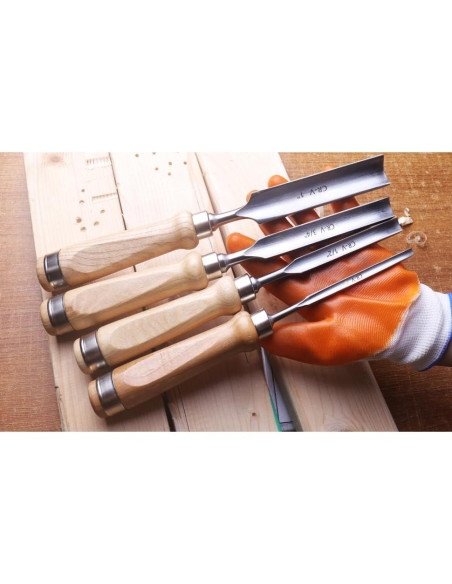 ATOPLEE Juego de 4 Cinceles de Madera 8mm a 25mm