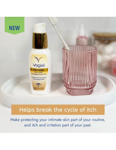 Crema Diaria Vagisil Itch Protect 56.7 g - Hidratante Íntimo Sin Fragancia