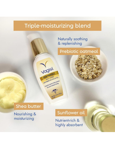 Crema Diaria Vagisil Itch Protect 56.7 g - Hidratante Íntimo Sin Fragancia