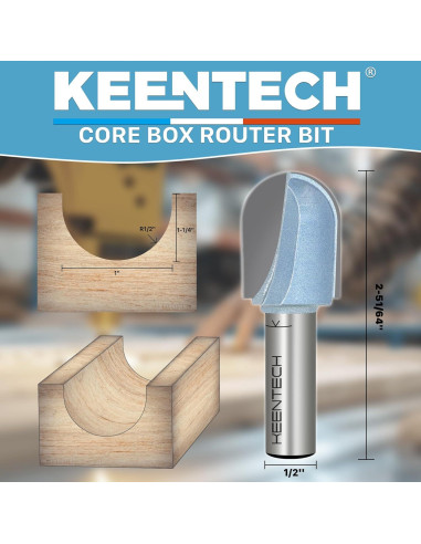 Broca de Router KEENTECH 12mm Eje x 32mm Profundidad