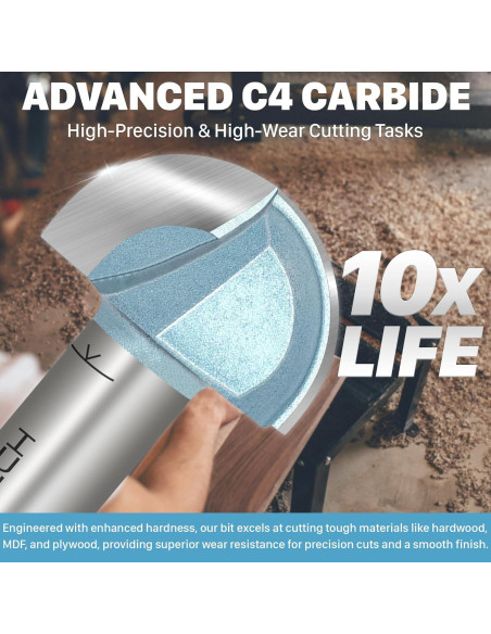 Broca de Router KEENTECH 12mm Eje x 32mm Profundidad