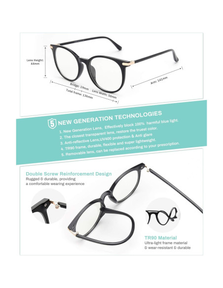 Gafas anti luz azul Gaoye GY1688 marco retro redondo