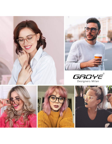 Gafas anti luz azul Gaoye GY1688 marco retro redondo