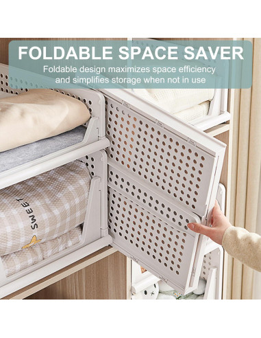 Cestas de Almacenamiento Apilables Goderewild 4 Piezas Blancas