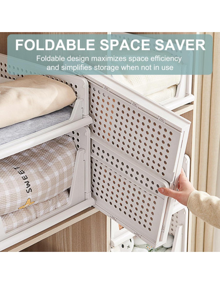 Cestas de Almacenamiento Apilables Goderewild 4 Piezas Blancas