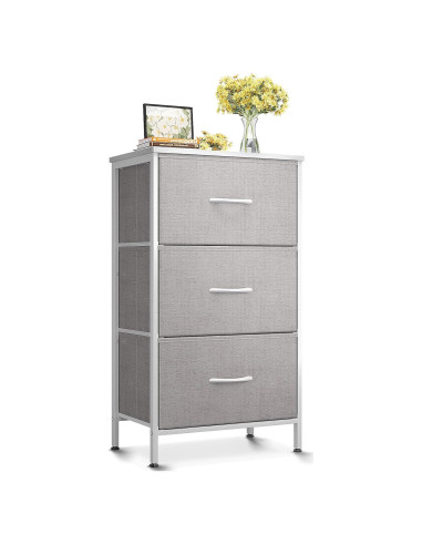 Cajonera AODK 3 Cajones Gris Claro para Dormitorio y Sala