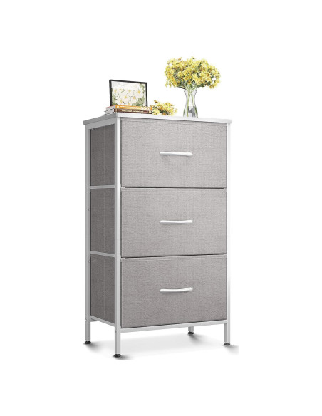 Cajonera AODK 3 Cajones Gris Claro para Dormitorio y Sala