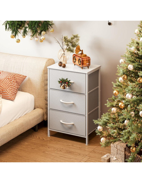 Cajonera AODK 3 Cajones Gris Claro para Dormitorio y Sala