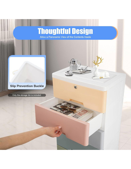 Armario de Plástico SAHUANIYE 5 Cajones Colorido 80cm