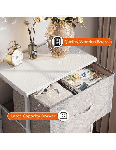 Cajonera AODK 3 Cajones Gris Claro para Dormitorio y Sala