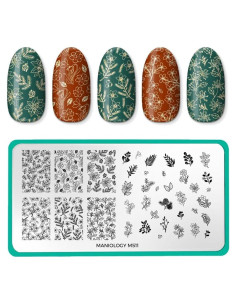Placa de Estampado de Uñas Maniology M511 - Flores de Invierno