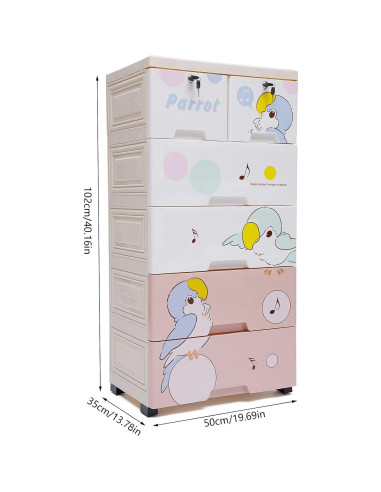 Armario de Almacenamiento Yaminie 6 Cajones Multicolor