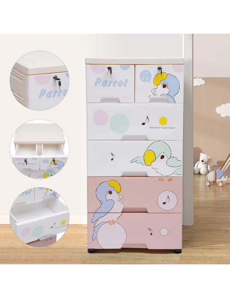 Armario de Almacenamiento Yaminie 6 Cajones Multicolor