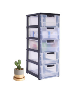 Cajonera Plástica Transparente WDZCZDoo 5 Cajones 30x40x84cm
