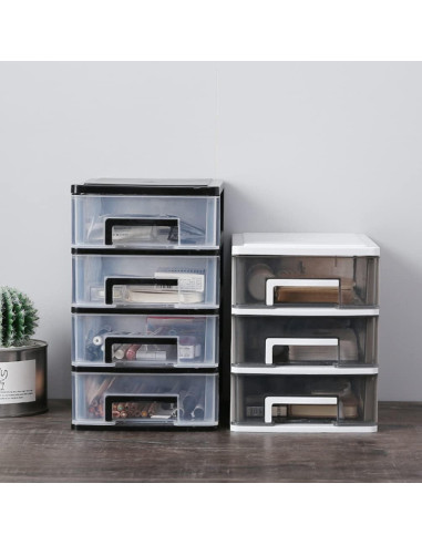 Gabinete de Almacenamiento Tofficu 5 Cajones Plástico Negro