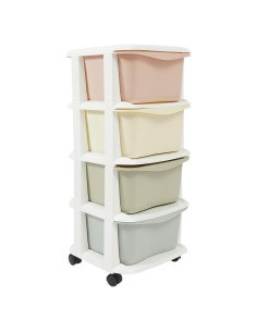Cajones de Plástico Eapmic 4 Niveles Multicolor con Ruedas