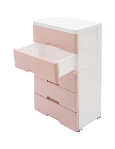Armario de Almacenamiento TrueyEssence 5 Cajones Rosa