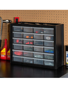 Organizador de Cajones de Plástico IRIS USA 24 Cajones Negro 2