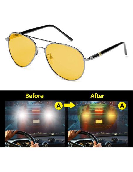 Gafas de Visión Nocturna SODQW con Lentes Amarillas UV400
