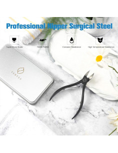 Cortauñas FERYES de Acero Inoxidable para Uñas Gruesas - Negro 2