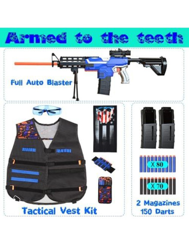 Rifle de Juguete Vioofun Automático con Chaleco y Dardos