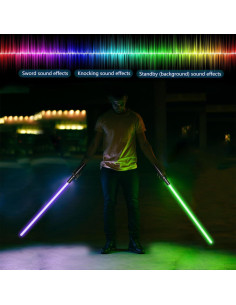 Sable de Luz YOFOTHS 96,5 cm 7 Colores Mango Metal 2