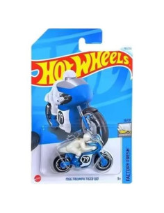 Motocicleta Hot Wheels 1966 Triumph Tiger 100 Escala 1:64 Azul