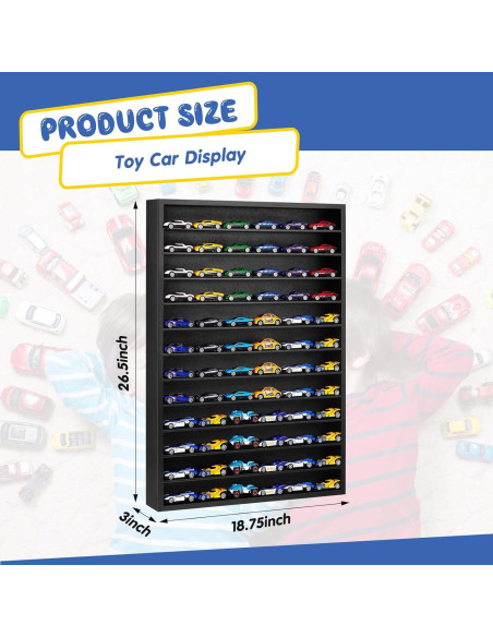 Estante Organizador Juexica para 72 Coches 1:64 Negro